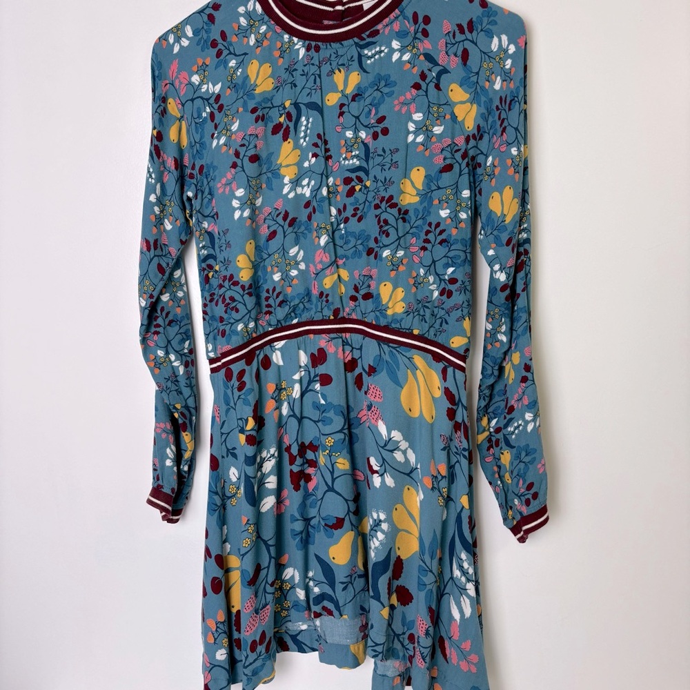 Polarn O. Pyret Blue Floral Kids Dress